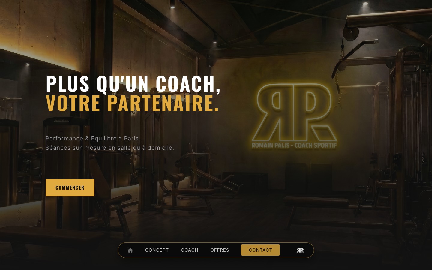 Website screenshot – Romain Palis – Showcase site · Coach, 2026 – By Fabien EphKa, Paris